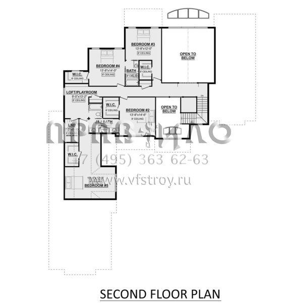 Проект двухэтажного дома с гаражом на три и более машин в американском стиле S5-439 (1958-00023)