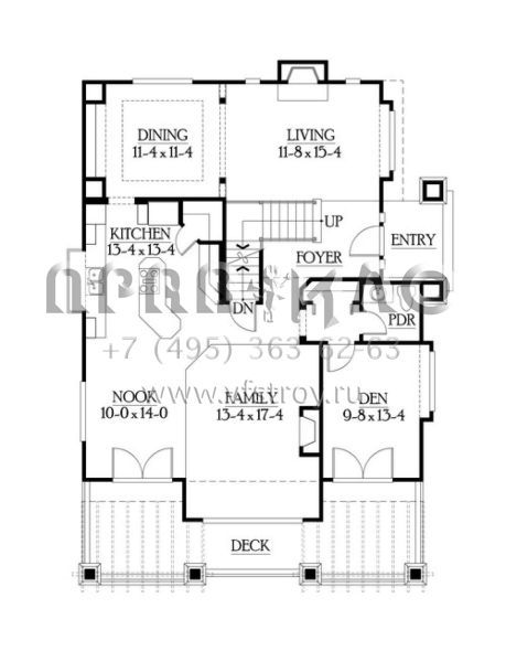 Проект двухэтажного дома с гаражом на три и более машин в скандинавском стиле S5-249 (341-00073)