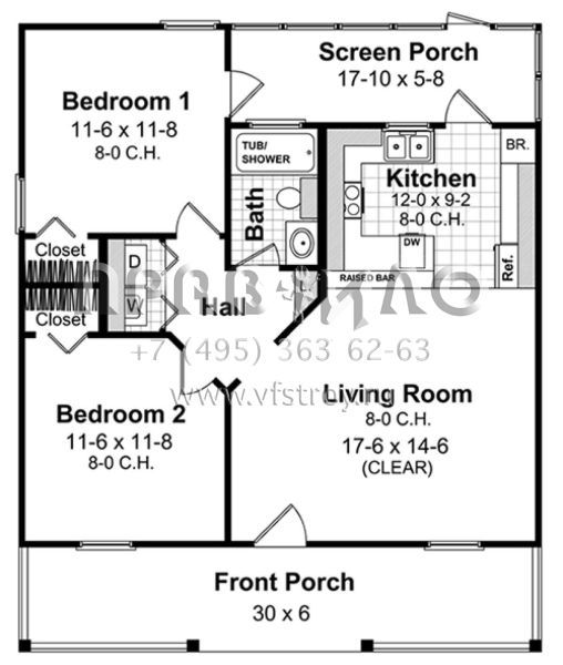 Проект одноэтажного дома без гаража в стиле Ранчо S5-74 (348-00260)