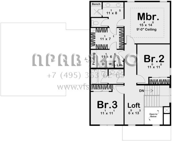 Проект двухэтажного дома с гаражом на две машины в современном стиле S5-206 (963-00789)