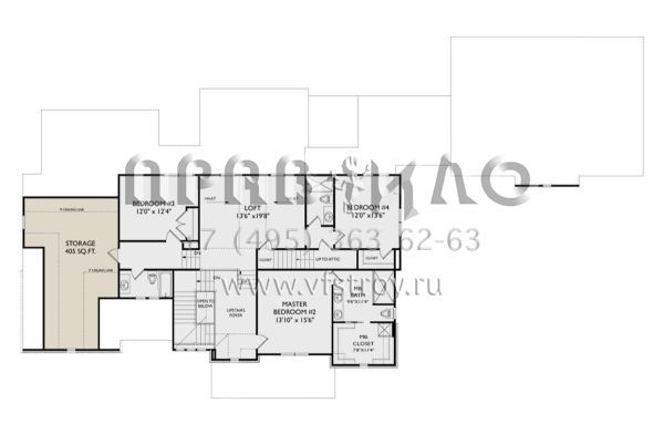 Проект двухэтажного дома с гаражом на три и более машин в современном стиле S5-407 (957-00118)