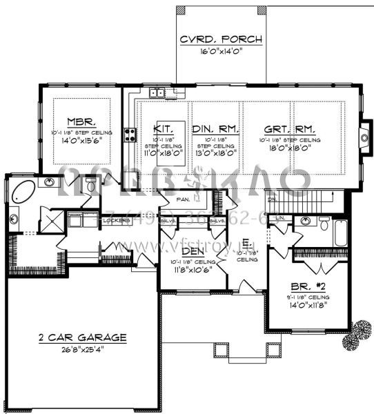 Проект одноэтажного дома с гаражом на две машины в американском стиле S5-207 (1020-00013)