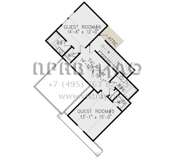 Проект одноэтажного дома с гаражом на две машины в стиле Шале S5-322 (699-00187)