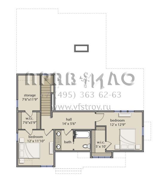 Проект двухэтажного дома с гаражом на две машины в стиле Ранчо S5-241 (3571-00004)
