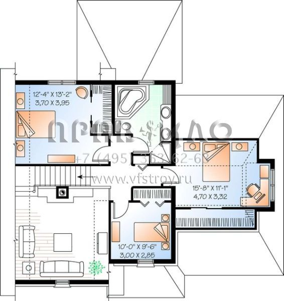 Проект двухэтажного дома с гаражом на одну машину в английском стиле S5-163 (034-00404)
