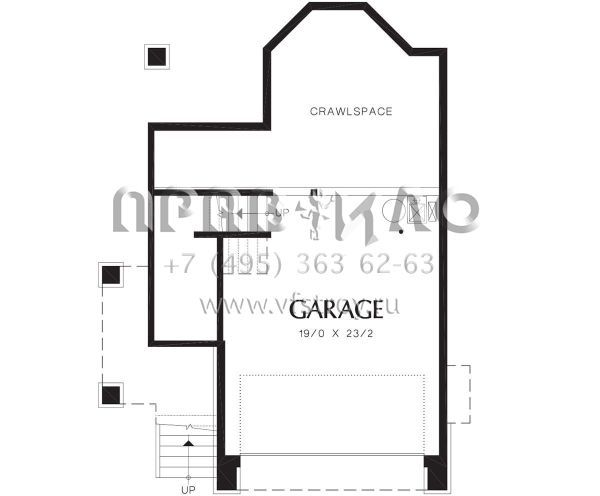 Проект трехэтажного дома с гаражом на две машины в американском стиле S5-152 (2559-00281)