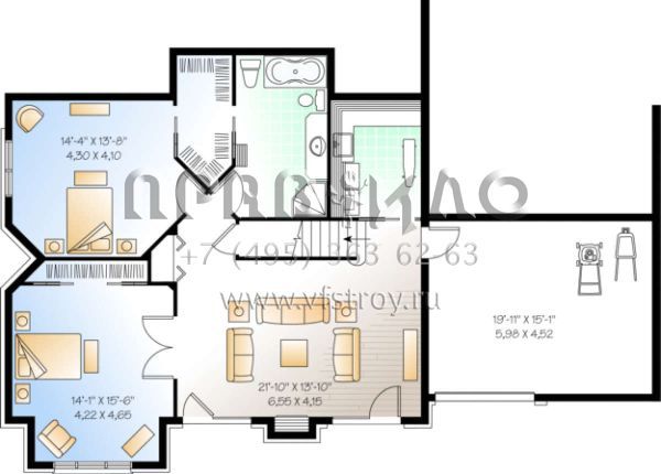 Проект двухэтажного дома с гаражом на две машины в американском стиле S5-326 (034-00102)