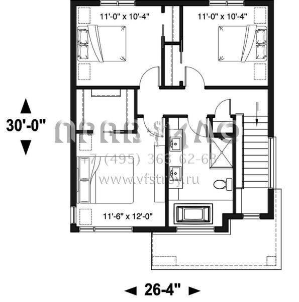 Проект одноэтажного дома без гаража в современном стиле S5-142 (034-01140)