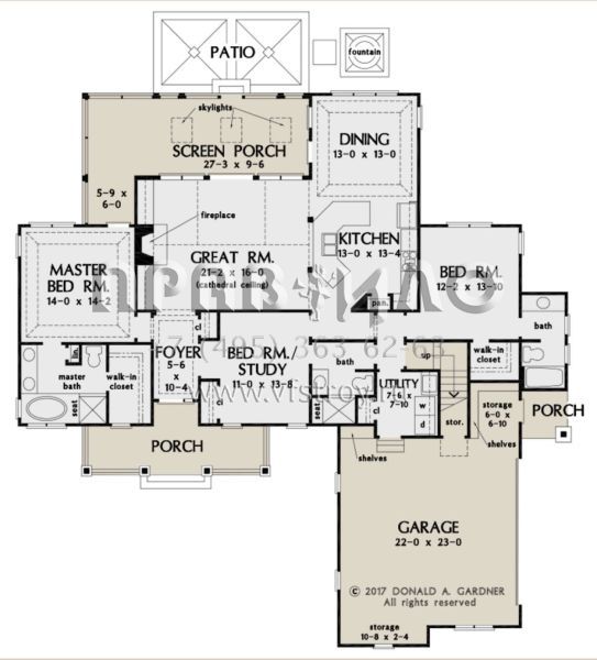 Проект одноэтажного дома с гаражом на две машины в американском стиле S5-174 (2865-00192)