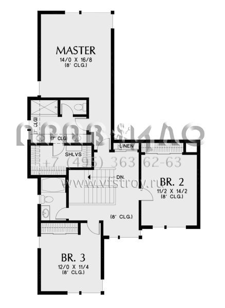 Проект двухэтажного дома с гаражом на три и более машин в современном стиле S5-258 (2559-00873)