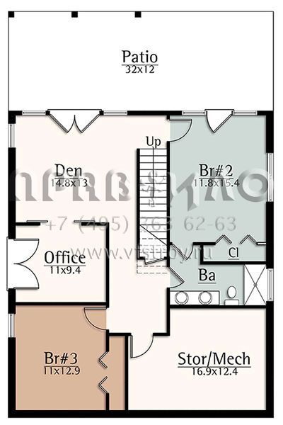 Проект двухэтажного дома с гаражом на одну машину в американском стиле S5-220 (8504-00105)