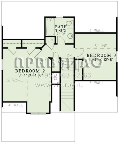Проект двухэтажного дома без гаража в американском стиле S5-128 (110-00963)