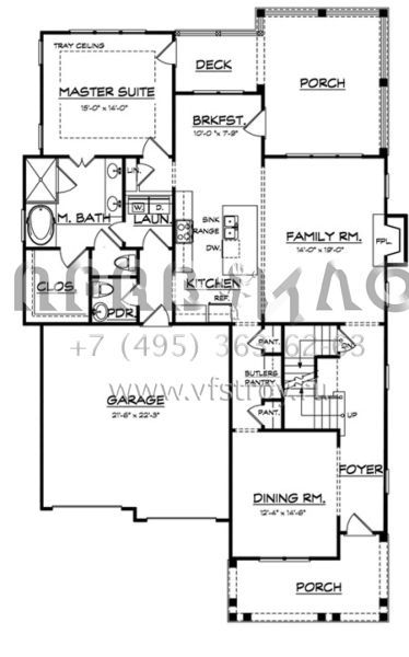 Проект двухэтажного дома с гаражом на две машины в американском стиле S5-268 (3418-00004)