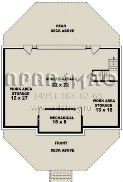 Проект одноэтажного дома с гаражом на две машины в современном стиле S5-119 (053-00214)
