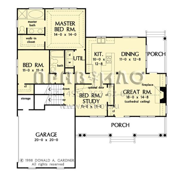 Проект одноэтажного дома с гаражом на две машины в стиле Ранчо S5-133 (2865-00226)