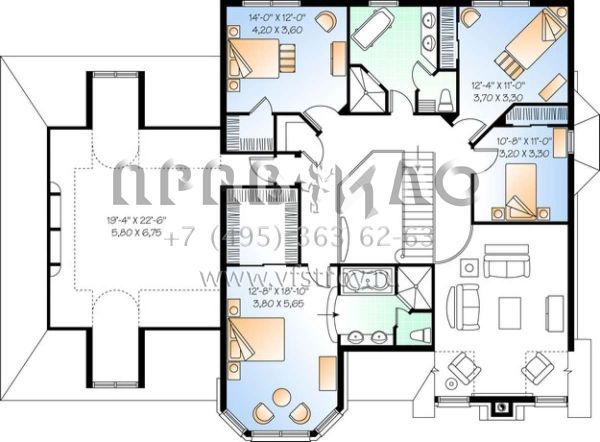 Проект двухэтажного дома с гаражом на две машины в английском стиле S5-295 (034-00821)