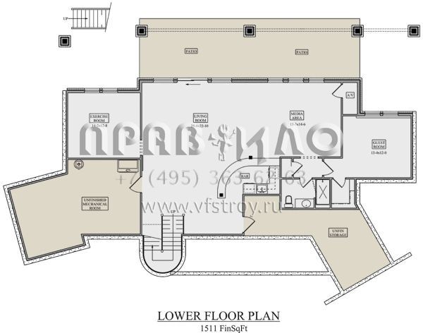 Проект двухэтажного дома с гаражом на три и более машин в стиле Шале S5-359 (5631-00084)