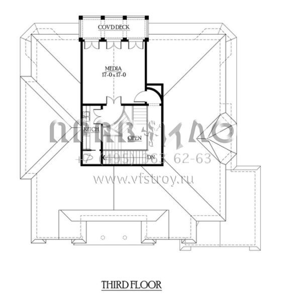 Проект трехэтажного дома с гаражом на три и более машин в стиле Ранчо S5-457 (341-00281)