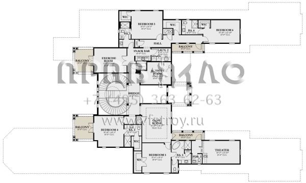 Проект двухэтажного дома с гаражом на три и более машин в прибрежном стиле S5-781 (3978-00270)