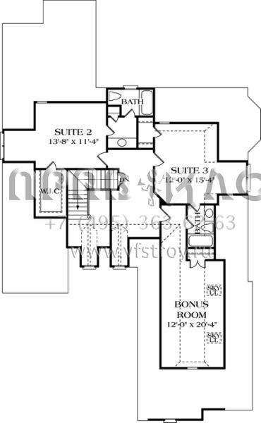 Проект двухэтажного дома с гаражом на две машины в стиле Ранчо S5-264 (3323-00201)