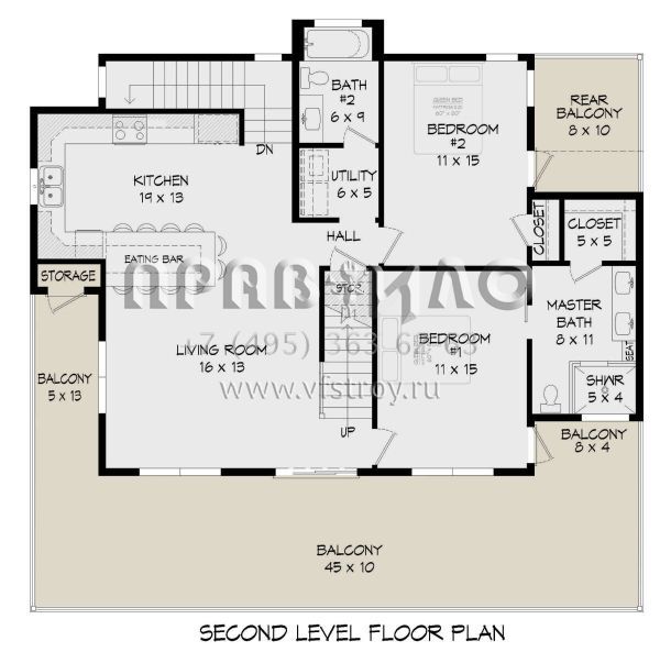 Проект трехэтажного дома с гаражом на две машины в современном стиле S5-289 (940-00465)
