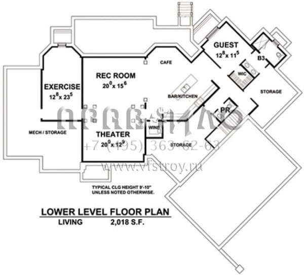 Проект двухэтажного дома с гаражом на три и более машин в английском стиле S5-366 (402-01510)