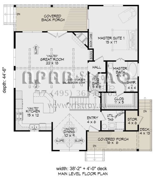 Проект двухэтажного дома без гаража в современном стиле S5-172 (940-00651)
