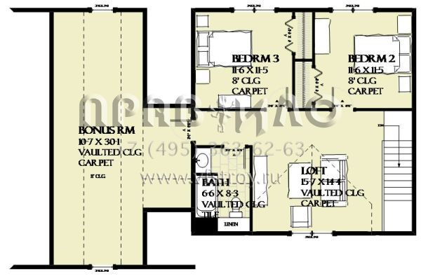 Проект двухэтажного дома с гаражом на две машины в стиле Ранчо S5-179 (1637-00126)