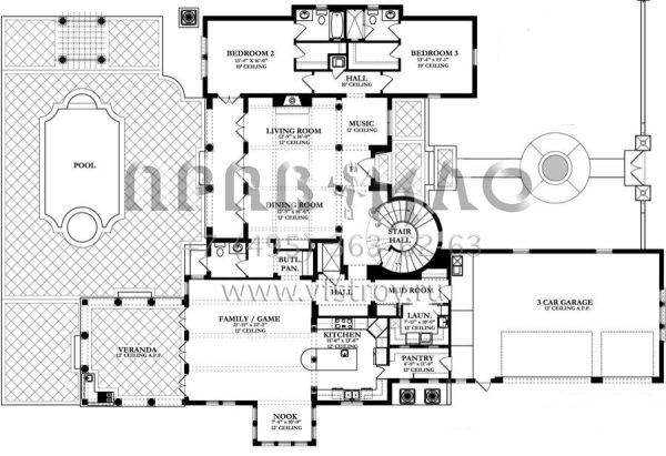 Проект одноэтажного дома с гаражом на три и более машин в современном стиле S5-419 (3978-00010)