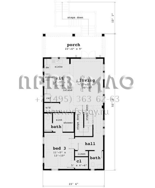 Проект двухэтажного дома без гаража в прибрежном стиле S5-264 (028-00118)