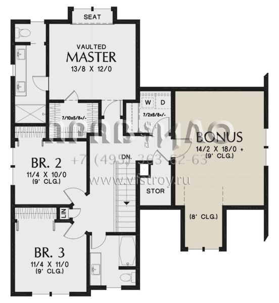 Проект двухэтажного дома с гаражом на две машины в современном стиле S5-191 (2559-00917)