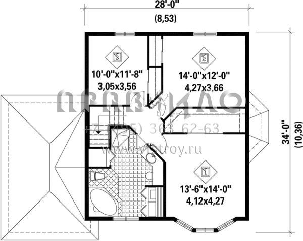Проект двухэтажного дома с гаражом на одну машину в английском стиле S5-165 (6146-00088)