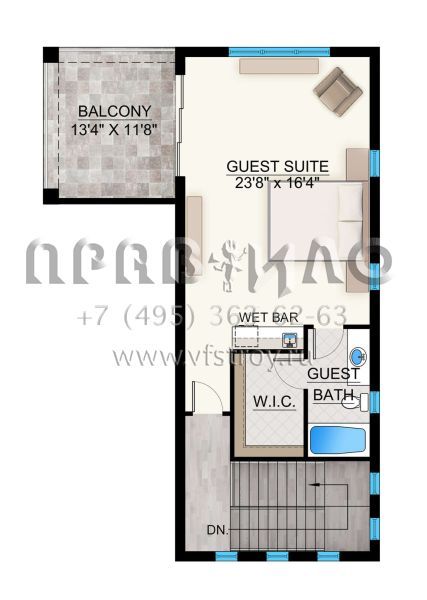 Проект двухэтажного дома с гаражом на три и более машин в современном стиле S5-567 (5565-00049)