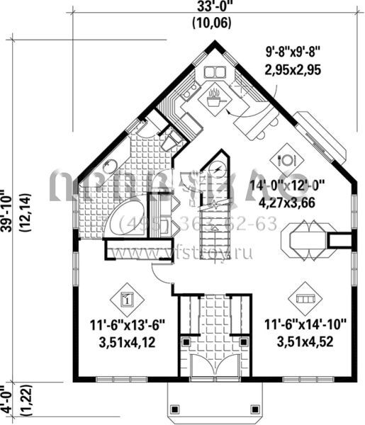 Проект двухэтажного дома без гаража в английском стиле S5-181 (6146-00143)