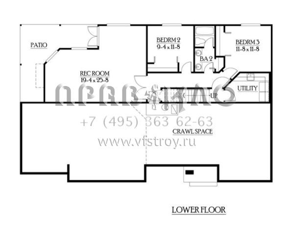 Проект двухэтажного дома с гаражом на три и более машин в стиле Шале S5-247 (341-00181)