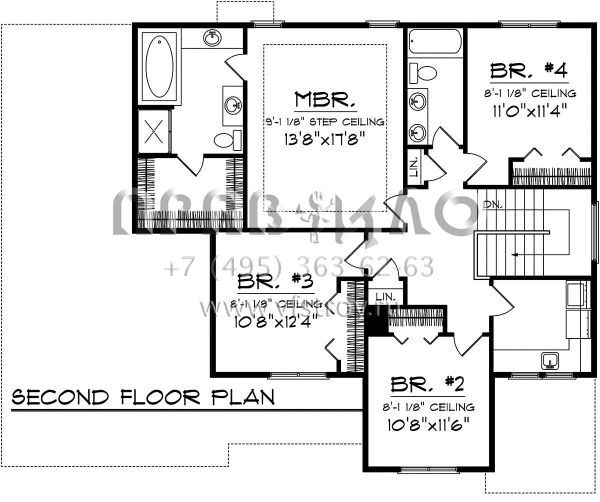 Проект двухэтажного дома с гаражом на три и более машин в скандинавском стиле S5-207 (1020-00311)