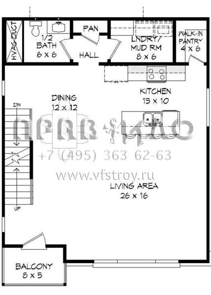 Проект трехэтажного дома с гаражом на одну машину в современном стиле S5-218 (940-00122)