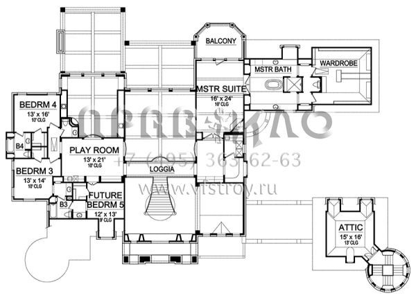 Проект двухэтажного дома с гаражом на три и более машин в современном стиле S5-694 (5445-00269)