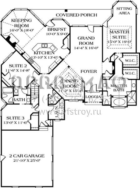 Проект одноэтажного дома с гаражом на две машины в стиле Шале S5-245 (3323-00152)