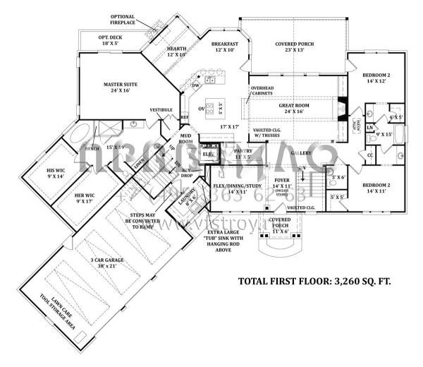 Проект одноэтажного дома с гаражом на три и более машин в американском стиле S5-303 (4195-00034)