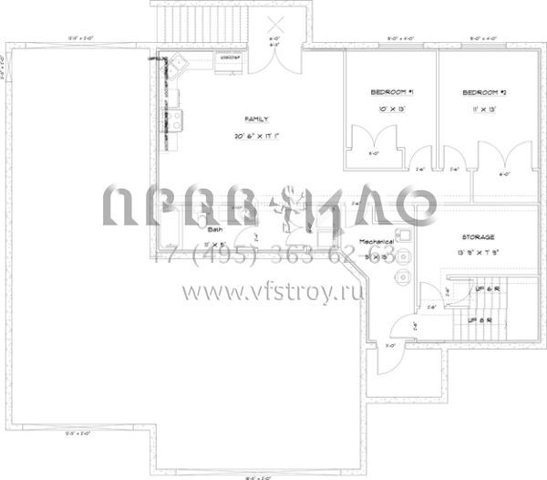Проект двухэтажного дома с гаражом на три и более машин в стиле Готика S5-275 (2802-00023)