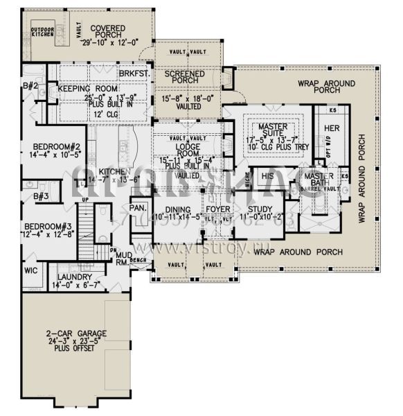 Проект двухэтажного дома с гаражом на две машины в современном стиле S5-307 (699-00261)
