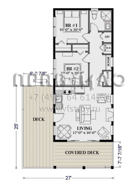 Проект одноэтажного дома без гаража в современном стиле S5-67 (6849-00141)