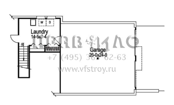 Проект одноэтажного дома с гаражом на две машины в стиле Ранчо S5-151 (5633-00129)