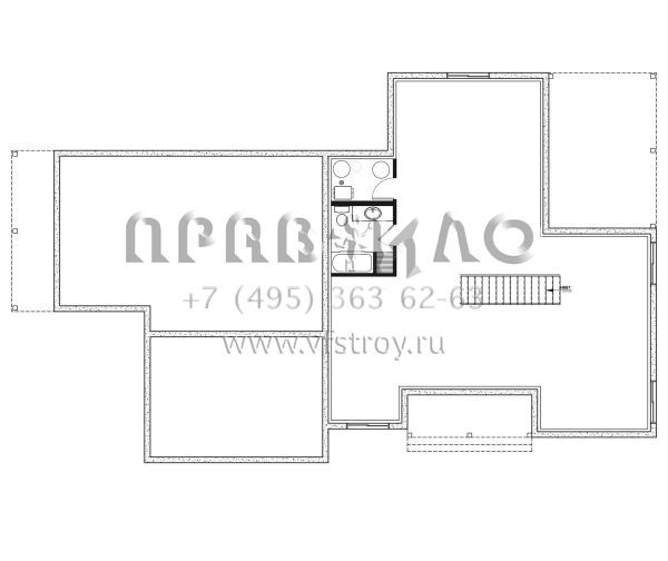 Проект одноэтажного дома с гаражом на одну машину в современном стиле S5-179 (034-01284)