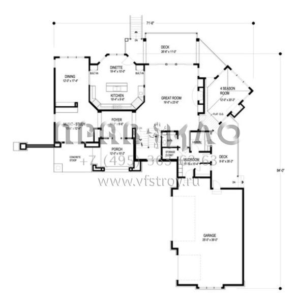 Проект двухэтажного дома с гаражом на три и более машин в современном стиле S5-578 (036-00213)