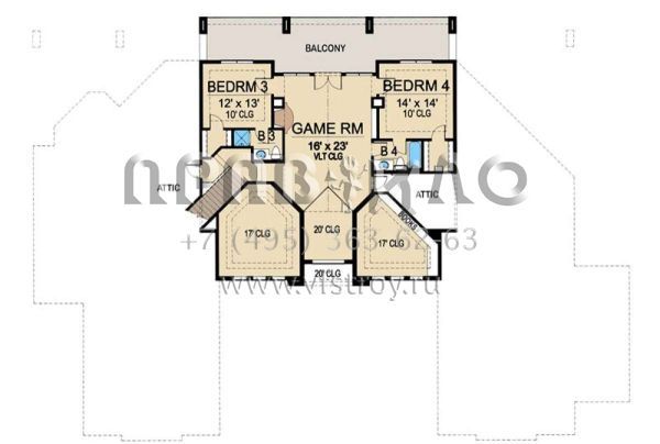 Проект двухэтажного дома с гаражом на три и более машин в современном стиле S5-434 (5445-00155)