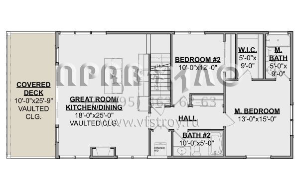 Проект трехэтажного дома с гаражом на две машины в стиле Ранчо S5-149 (1462-00060)