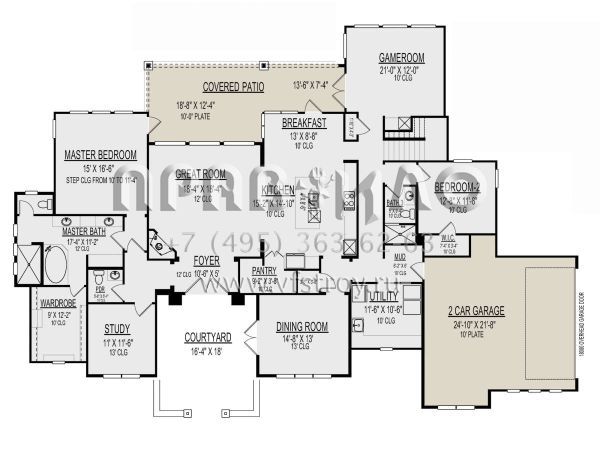 Проект двухэтажного дома с гаражом на две машины в современном стиле S5-362 (9300-00027)