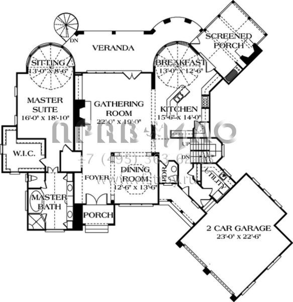 Проект двухэтажного дома с гаражом на две машины в английском стиле S5-469 (3323-00198)